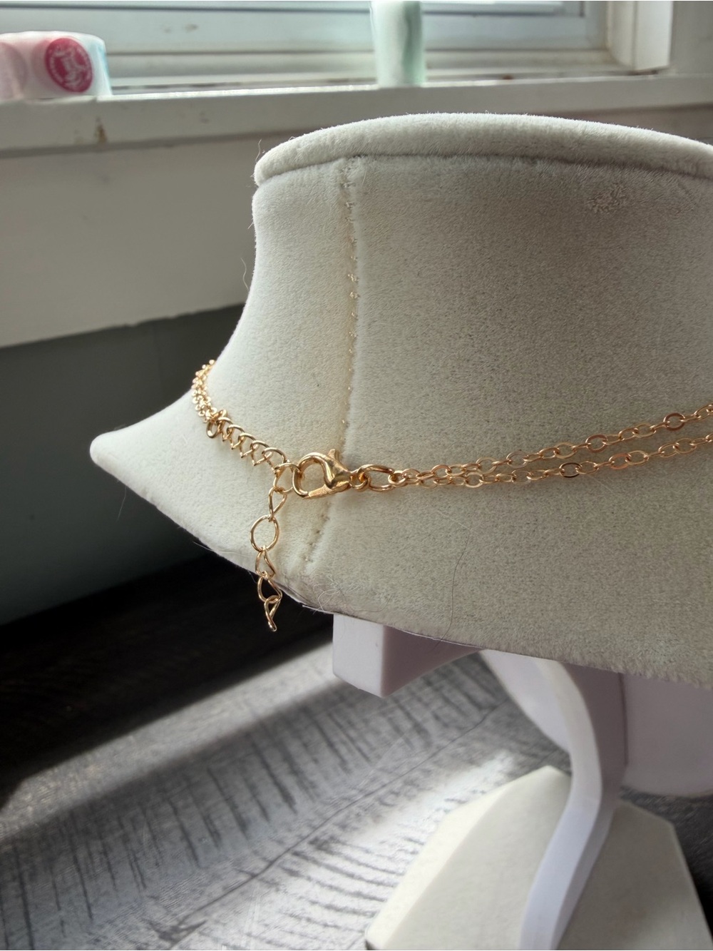 Layered Gold tone Double Circle & Bar Necklace - Women's Jewelry - Picture 7 of 8